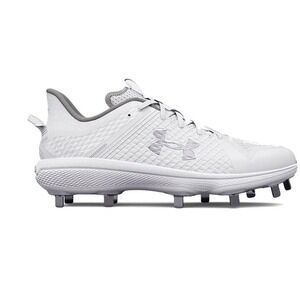 Under Armour Mens Yard Low MT‎ Baseball Cleats 3025592-100 White 8 Metal Harper